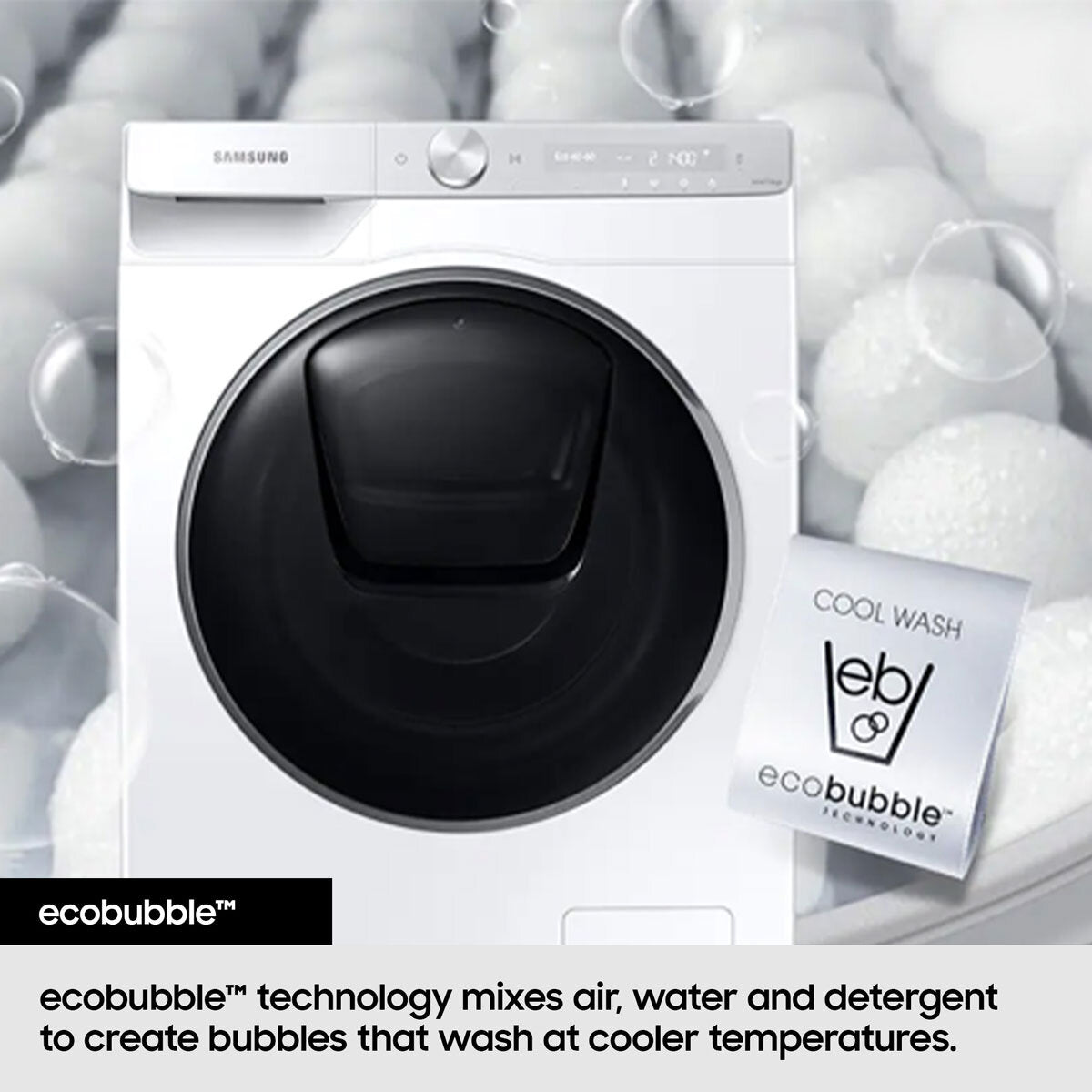 Samsung Series 5 WD90DG5B15BEEU 9/6kg Washer Dryer, D Rated in White