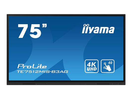 TieDex UK iiyama ProLite TE7512MIS-B3AG 75" Class (74.5" viewable) LED-backlit LCD display - 4K - for digital signage / interactive communication