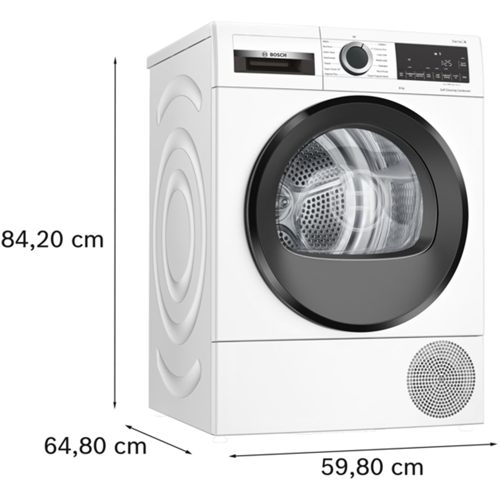 Bosch WQG245A0GB Series 6 9kg Heat Pump Tumble Dryer White - A+++ Rated