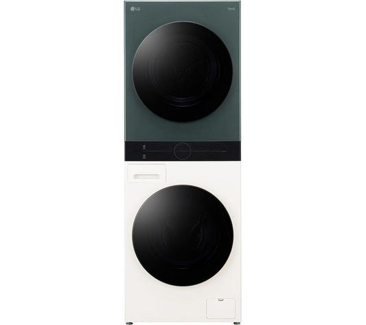 TieDex UK LG WashTower AI Direct Drive WT1210NBTN1 WiFi-enabled 12 kg Washer Dryer - Green & Beige